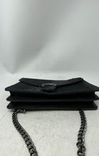 Load image into Gallery viewer, Borse In Pelle Womens Black Animal Print Leather Chain Strap Crossbody Handbag