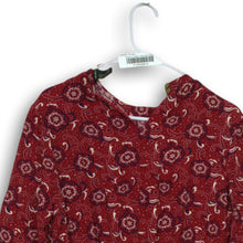 Load image into Gallery viewer, Forever 21 Womens Red Floral Long Sleeve Mock Neck Lined Mini Dress Size M