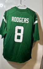 Load image into Gallery viewer, Nike Mens Green & White New York Jets Aaron Rodgers #8 Football Jersey Size L
