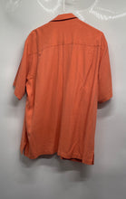 Load image into Gallery viewer, Tommy Bahama Mens Orange Silk Short Sleeve Collared Button-Up Shirt Size M