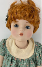 Load image into Gallery viewer, Brown Hair Blue Eyes Collector Play Doll In Green White Flower 2 Piece Outfit