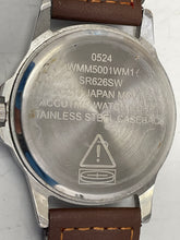 Load image into Gallery viewer, Men's Watch Silver-Tone Black Case White Dial With Black & Brown Leather Bands