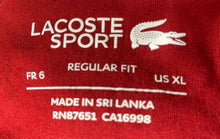 Load image into Gallery viewer, Lacoste Mens Red Crew Neck Short Sleeve Pullover T-Shirt Size XL