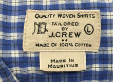Load image into Gallery viewer, J.Crew Mens Blue White Plaid Print Long Sleeve Button-Up Shirt Size Large