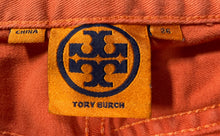 Load image into Gallery viewer, Tory Burch Womens Orange Denim Stretch Pockets Skinny Leg Jeans Size 26