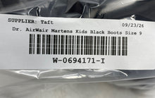 Load image into Gallery viewer, Dr.Martens Kids Black Lace-Up Round Toe Ankle Combat Boots Size 9