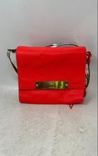 Load image into Gallery viewer, Vince Camuto Womens Orange Leather Tassel Turn Lock Flap Crossbody Purse