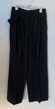 Load image into Gallery viewer, Elie Tahari Womens Black Pleated Belted Wide Leg Trousers Pants Size 8