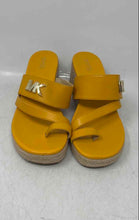 Load image into Gallery viewer, Michael Kors Womens Jilly Yellow Leather Wedge Heel Espadrille Sandals Size 7M