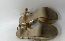 Load image into Gallery viewer, Steve Madden Womens Gold Leather High Stiletto Platform Heels Size 6 M