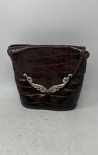 Load image into Gallery viewer, Brighton Womens Brown Leather Crocodile Print Charm Inner Pocket Crossbody Bag