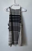 Load image into Gallery viewer, Calvin Klein Womens Black White Striped Sleeveless Ruffle Tunic Tank Top Size XL