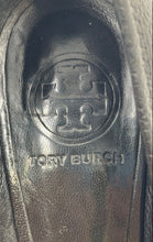 Load image into Gallery viewer, Authentic Tory Burch Womens Sally Black Pebbled Leather Wedge Pump Heels Sz 6.5M