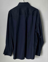 Load image into Gallery viewer, Kenneth Cole Reaction Mens Navy Blue Long Sleeve Wrinkle Free Dress Shirt Sz XL