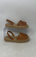 Load image into Gallery viewer, Messina Womens Brown Leather Peep Toe Slip-On Espadrille Sandals Size 35