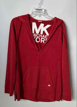 Load image into Gallery viewer, Michael Kors Womens Red Long Sleeve Kangaroo Pocket Pullover Hoodie Size M