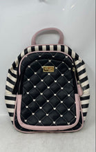Load image into Gallery viewer, Luv Betsey By Betsey Johnson Womens Multicolor Striped Heart Quilted Backpack
