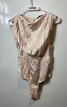 Load image into Gallery viewer, Zara Womens Light Pink Satin Sleeveless Cowl Neck Bodysuit Blouse Top Size XS