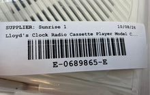 Load image into Gallery viewer, Lloyd's Model CR201 White FM And AM Clock Radio Cassette Player Untested