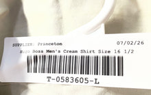 Load image into Gallery viewer, Hugo Boss Mens Cream Long Sleeve Collared Stretch Dress Shirt Size 16 1/2 32/33