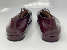 Load image into Gallery viewer, Authentic Prada Womens Burgundy Patent Leather Derby Shoes Size EUR 37 Damaged