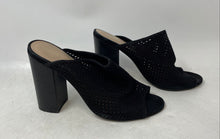 Load image into Gallery viewer, Aldo Womens Black Perforated Open Toe Slip-On Block Mule Heels Size 7.5