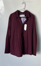 Load image into Gallery viewer, Perry Ellis Mens Wine Star Print Slim Fit Stretch Button-Up Shirt Size XL w/ Tag