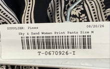 Load image into Gallery viewer, Sky And Sand Womens Black White Striped Elastic Waist Wide-Leg Dress Pants Sz M