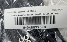 Load image into Gallery viewer, Coach Womens Black Leather Detachable Strap Zip Top Lined Small Wristlet Wallet