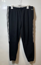 Load image into Gallery viewer, Lacoste Mens Black Flat Front Drawstring Waistband Tapered Fit Sweatpants Size L