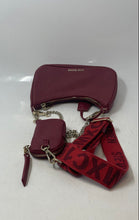 Load image into Gallery viewer, Steve Madden Womens Burgundy Leather Chain Strap Crossbody Purse With Wallet