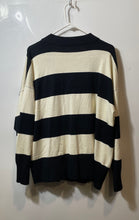 Load image into Gallery viewer, Disney Womens Beige Black Striped Print Long Sleeve Cardigan Sweater Size Large