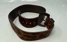 Load image into Gallery viewer, Authentic Furla Womens Brown Black Leopard Print Pony Hair Fashion Belt Size M