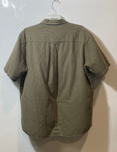 Load image into Gallery viewer, Perry Ellis Mens Green Pointed Collar Short Sleeve Button-Up Shirt Size Large
