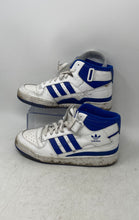 Load image into Gallery viewer, Adidas Kids Forum Mid FZ2085 White Blue Mid Top Lace-Up Sneaker Shoes Size 7