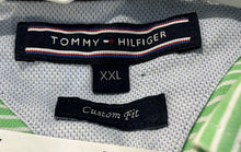 Load image into Gallery viewer, Tommy Hilfiger Mens Green White Striped Custom Fit Button-Up Shirt Size XXL