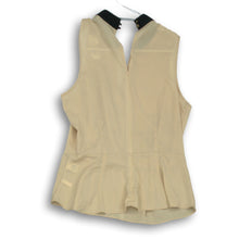 Load image into Gallery viewer, 7th Avenue Womens Beige Sleeveless Peplum Blouse Top Size M
