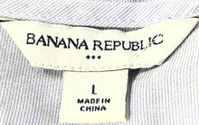 Load image into Gallery viewer, Banana Republic Womens Light Blue Lace Trim Cap Sleeve V-Neck Blouse Top Size L
