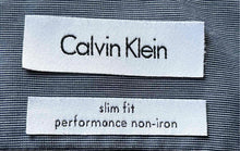 Load image into Gallery viewer, Calvin Klein Mens Blue Long Sleeve Collared Slim Fit Non-Iron Dress Shirt 15.5