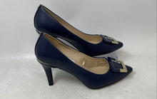 Load image into Gallery viewer, Jones New York Womens Blue Leather Slip-On Pointed Toe Pump Heels Size 6.5