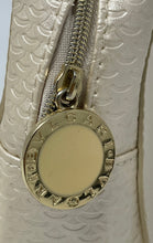 Load image into Gallery viewer, Bvlgari Womens Cream Embossed Zipper Travel Makeup Cosmetic Bag