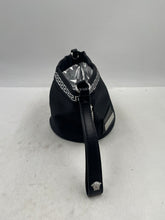 Load image into Gallery viewer, Versace Parfums Womens Black Greek Barrel Cylinder Crossbody Strap Bucket Bag