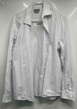 Load image into Gallery viewer, Michael Kors Mens White Blue Geometric Pattern Long Sleeve Dress Shirt Size 17.5