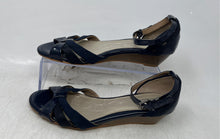 Load image into Gallery viewer, Giani Bernini Womens Navy Blue Leather Wedge Heel Ankle Strap Sandals Size 6M