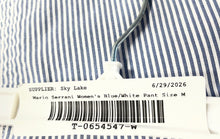 Load image into Gallery viewer, Mario Serrani Womens Blue White Striped Pull-On Dress Pant Size Medium