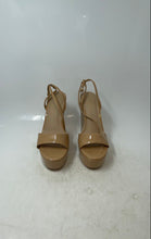 Load image into Gallery viewer, Aldo Womens Beige Buckle Open Toe Wedge Ankle Strap Sandals Size 8.5