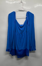 Load image into Gallery viewer, INC International Concepts Womens Blue Long Sleeve Pullover Blouse Top Size L