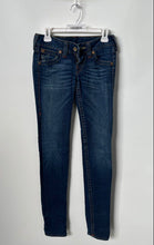 Load image into Gallery viewer, True Religion Womens Blue Denim Dark Wash Low-Rise Stretch Skinny Jeans Size 27
