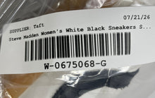 Load image into Gallery viewer, Steve Madden Womens Graysen White Black Leather Low Top Sneakers Shoes Size 7.5M