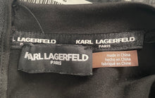 Load image into Gallery viewer, Karl Lagerfeld Womens Black Short Sleeve Back-Zip Knee-Length Shift Dress